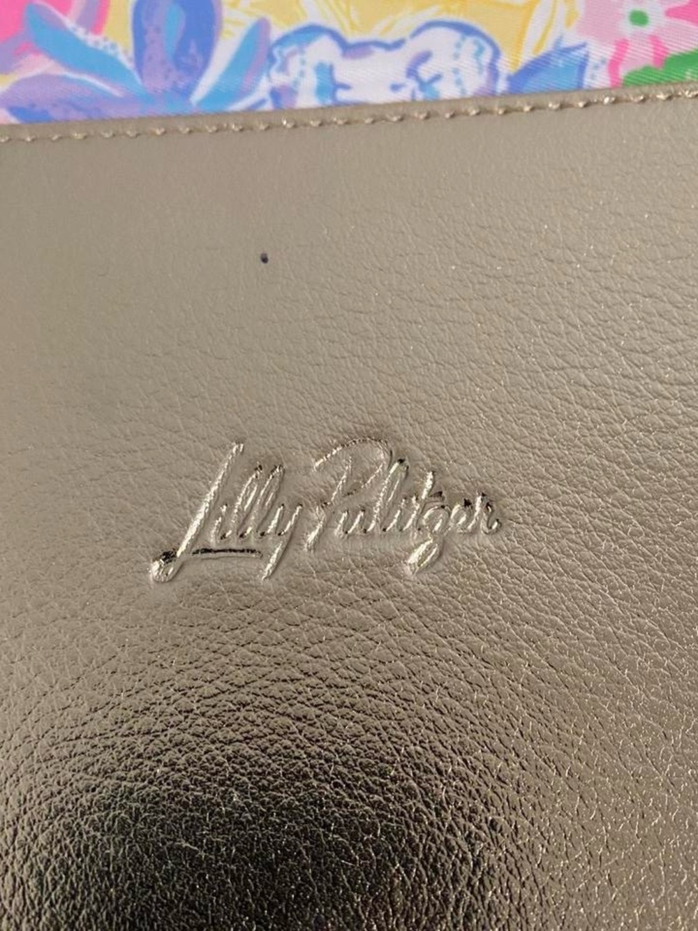 Lilly Pulitzer Multicolor Floral Leather Catchall with Gold Center - Picture 7 of 8